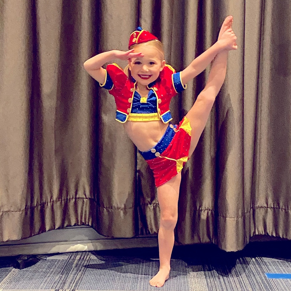 Custom made flight attendant dance costume